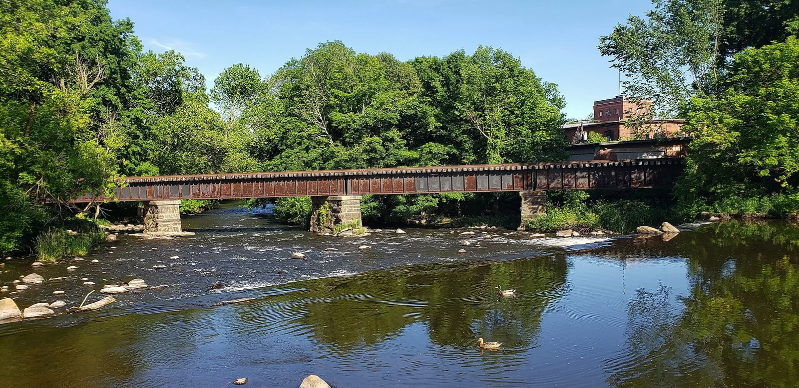 Rockaway River and bridge in Rockaway, New Jersey
