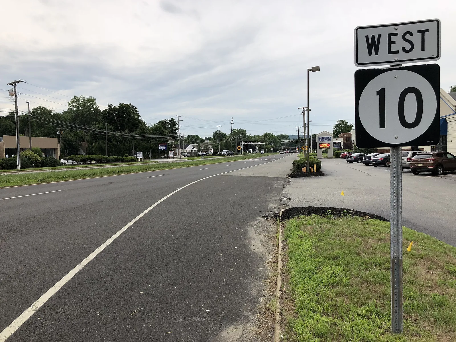Route 10 at Main Street in Roxbury Township, the township that includes Succasunna, New Jersey